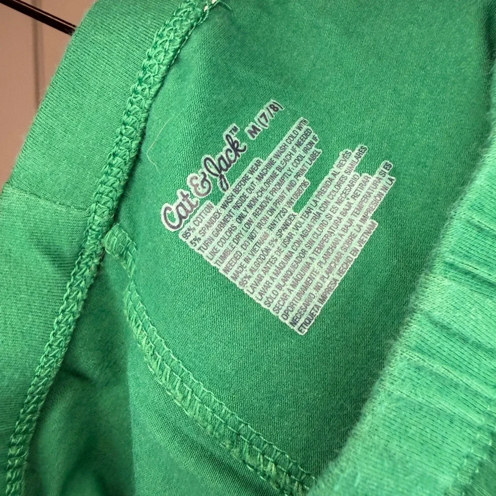 Cat & Jack Girls‎ Green Shamrock Rainbow Leggings Size M 7/8